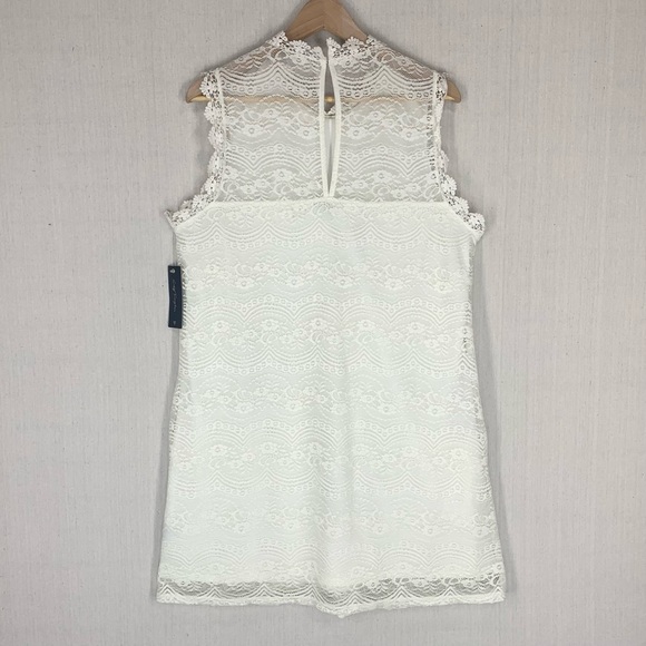 City Triangles~NWT~Sleeveless High Neck Ivory Lace‎ Mini Shift Dress~Sz 2XL - Picture 5 of 14